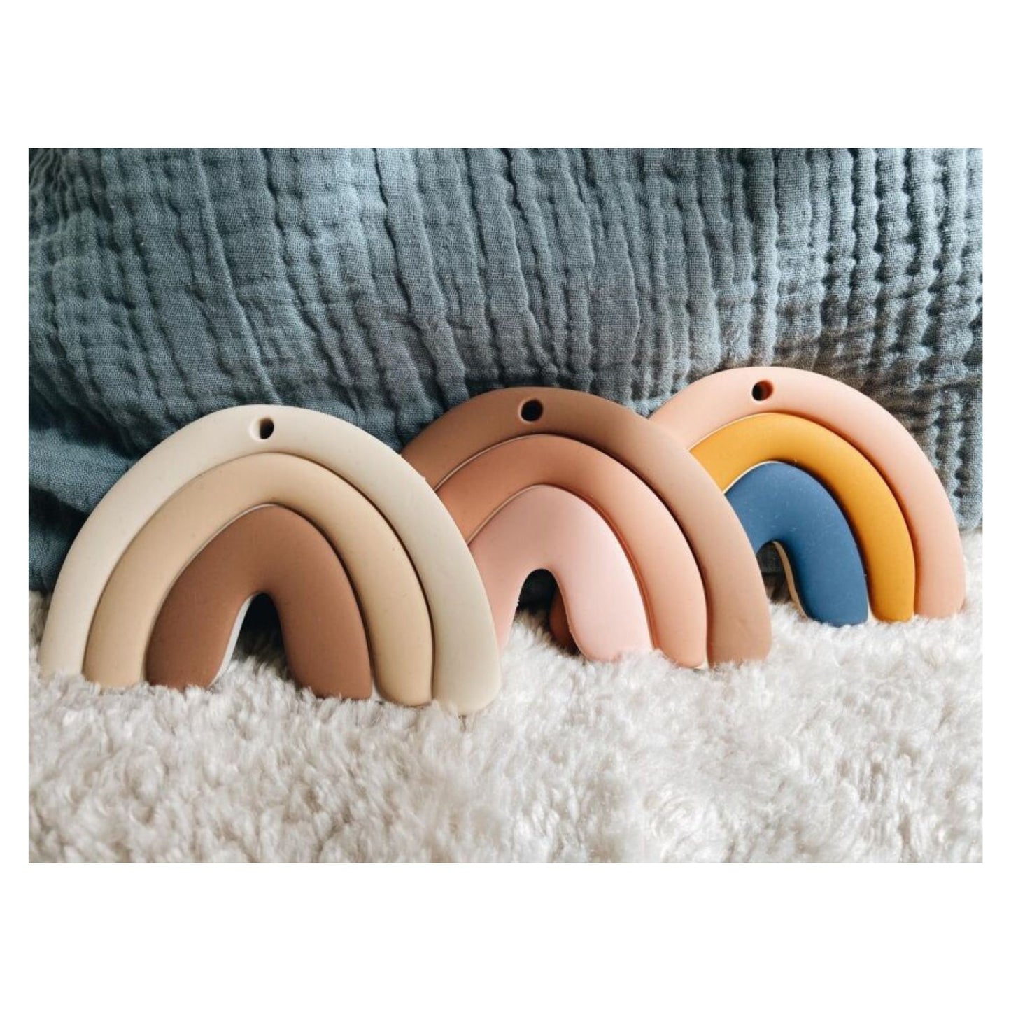 Anneau de dentition arc-en-ciel - Mini bouchon