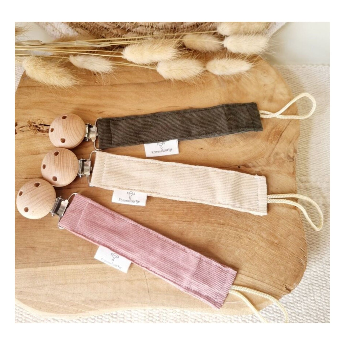 Attache tétine beige - Mini bouchon