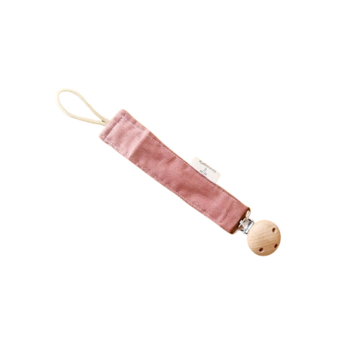 Attache tétine rose poudré - Mini bouchon