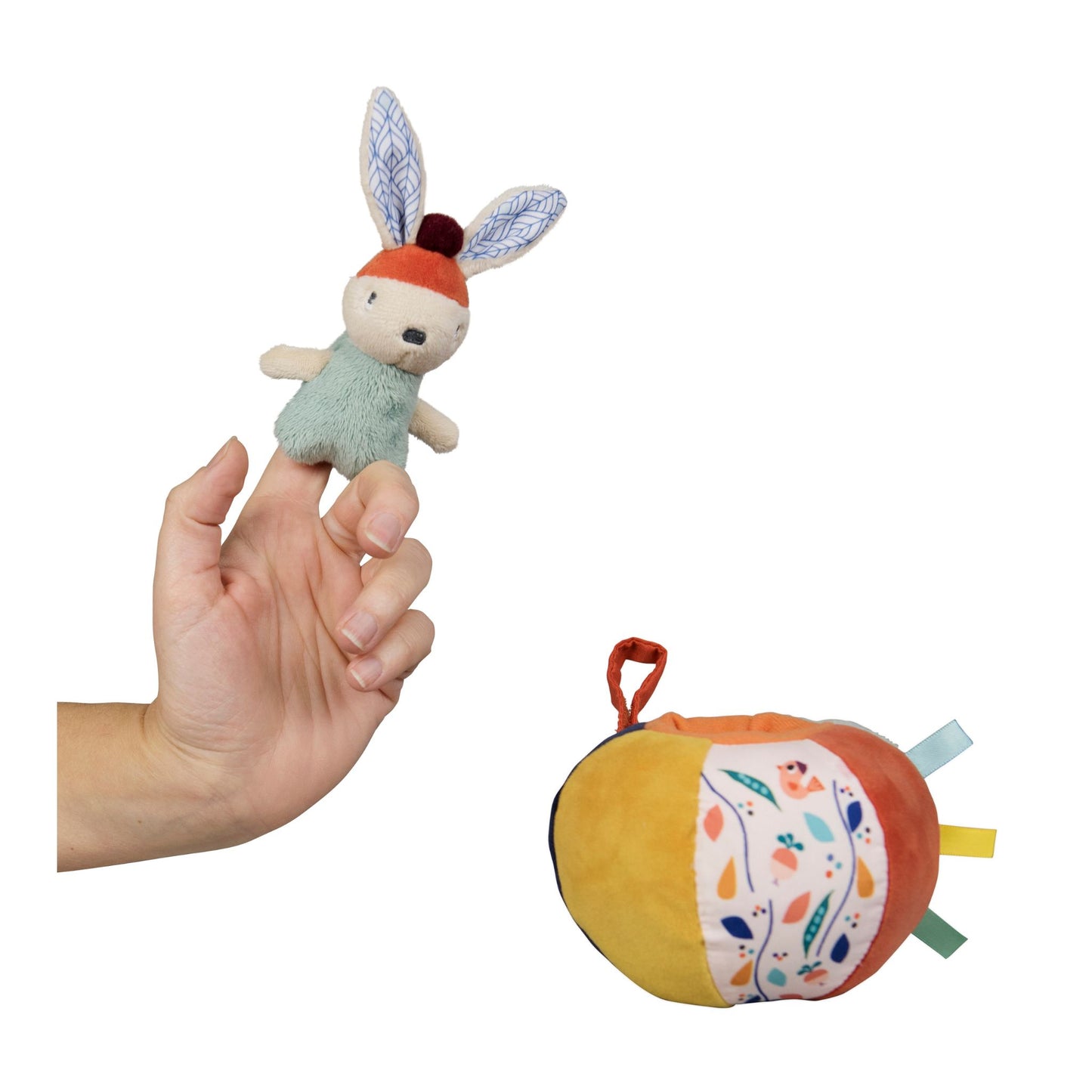 Balle d'activités Gabin lapin - Mini bouchon
