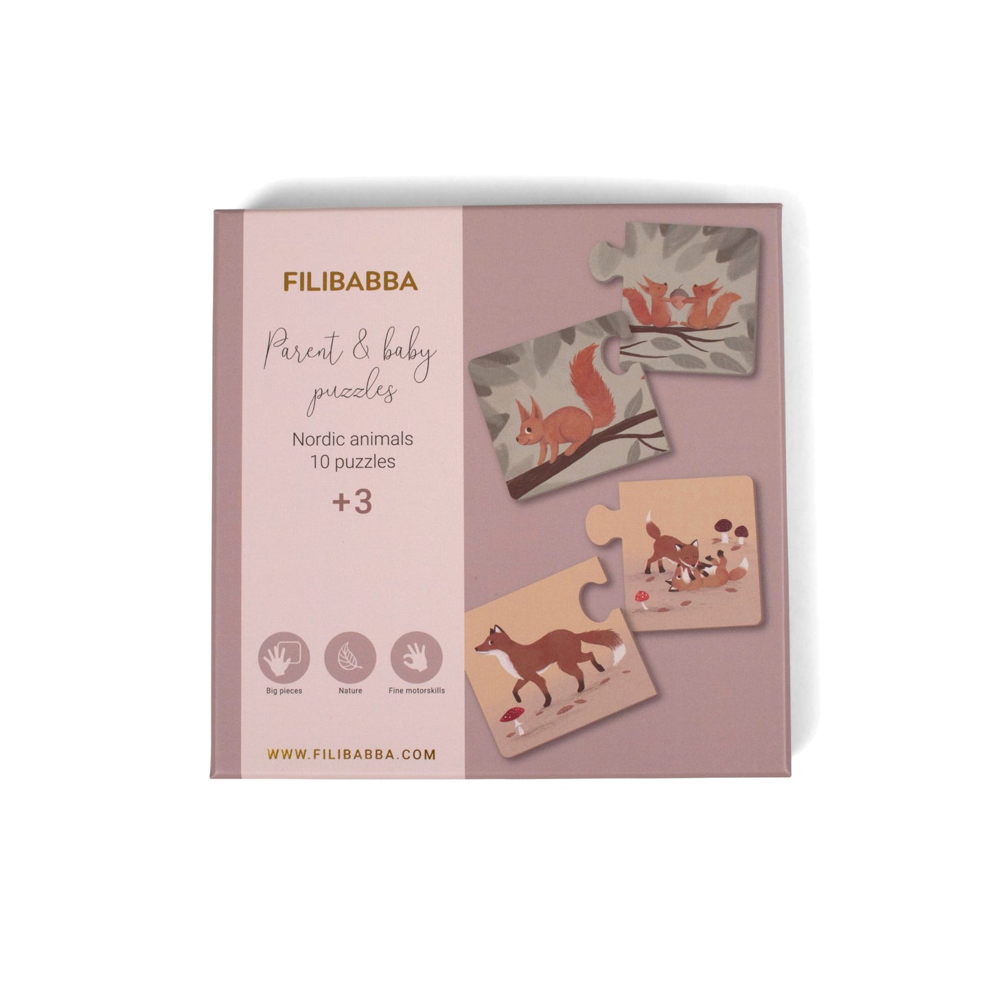 Puzzle Maman et ses bébés - Animaux nordiques - Mini bouchon