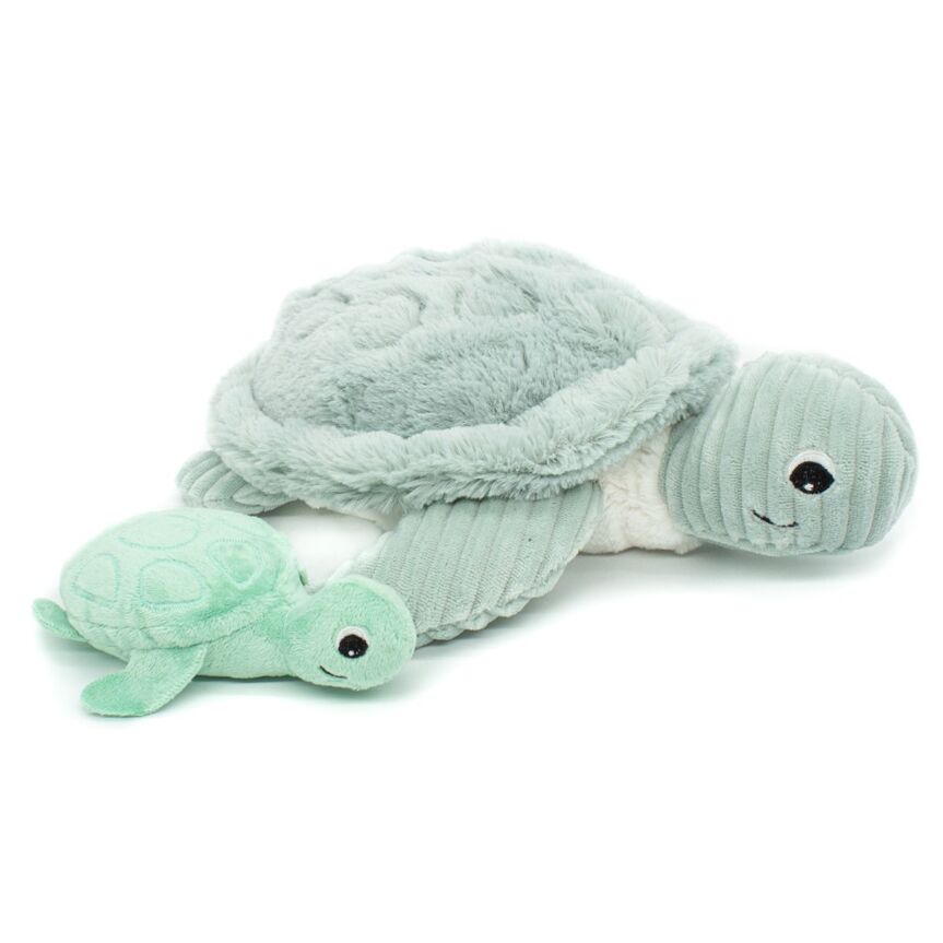 Peluche tortue maman et bébé - Menthe - Mini bouchon