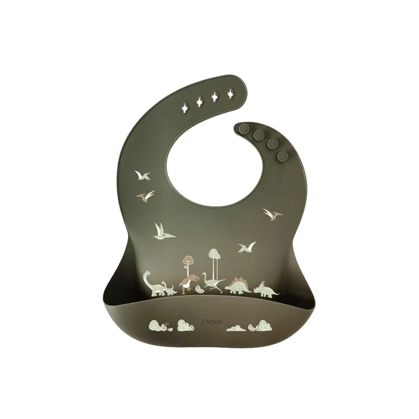 Bavoir en silicone - Dinosaures - Mini bouchon