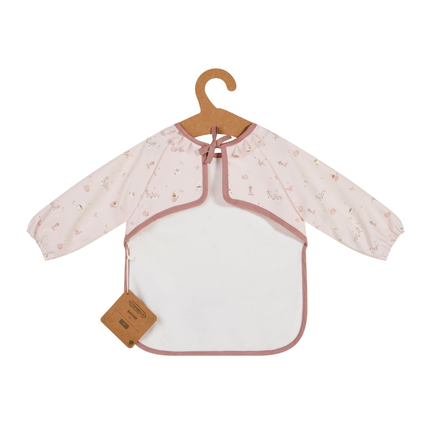 Bavoir à manches - Rose - Mini bouchon