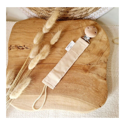 Attache tétine beige - Mini bouchon