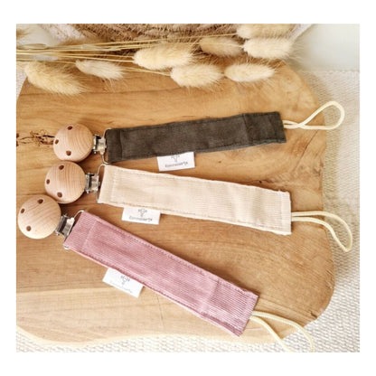 Attache tétine beige - Mini bouchon