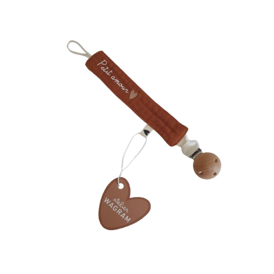 Attache tétine - Petit amour - Mini bouchon