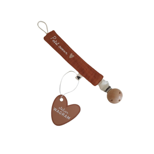 Attache tétine - Petit coeur - Mini bouchon