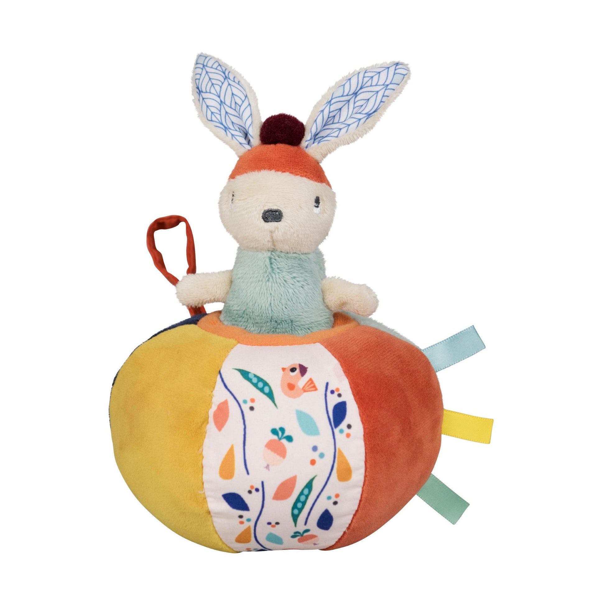Balle d'activités Gabin lapin - Mini bouchon