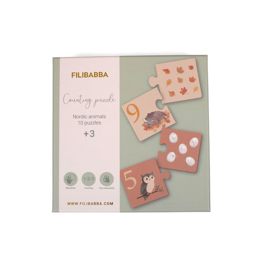 Puzzle Apprendre à compter - Animaux nordiques - Mini bouchon