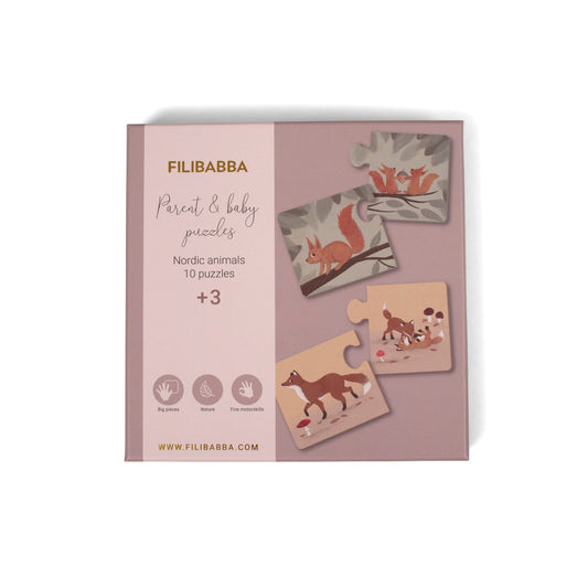 Puzzle Maman et ses bébés - Animaux nordiques - Mini bouchon